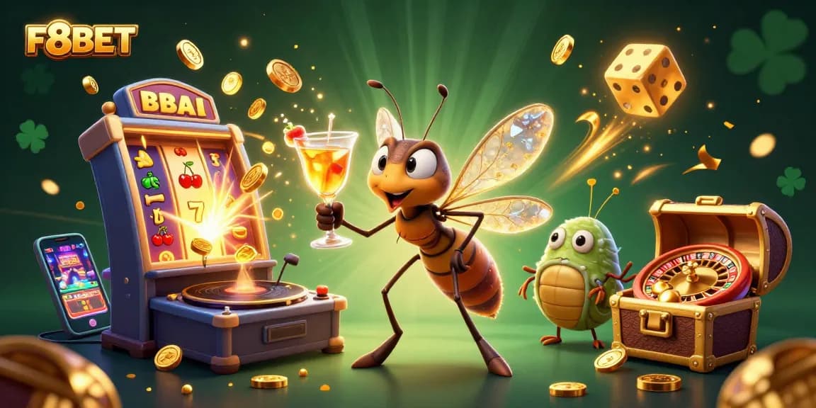 Experience thrilling gameplay at F8BET with vibrant casino elements and characters celebrating winning moments.