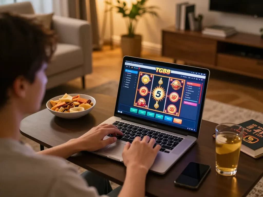 TG88 player engaging in online betting with an interactive casino interface.