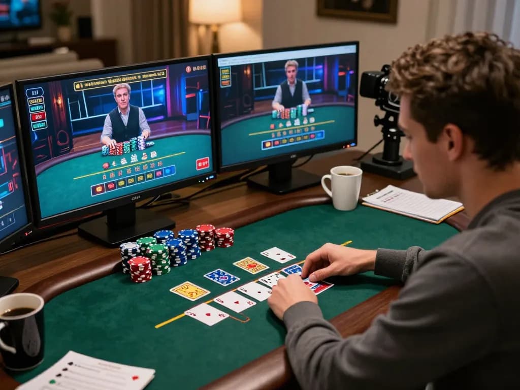 Engaging in live dealer blackjack on go88 platform, showcasing immersive online gambling experience.