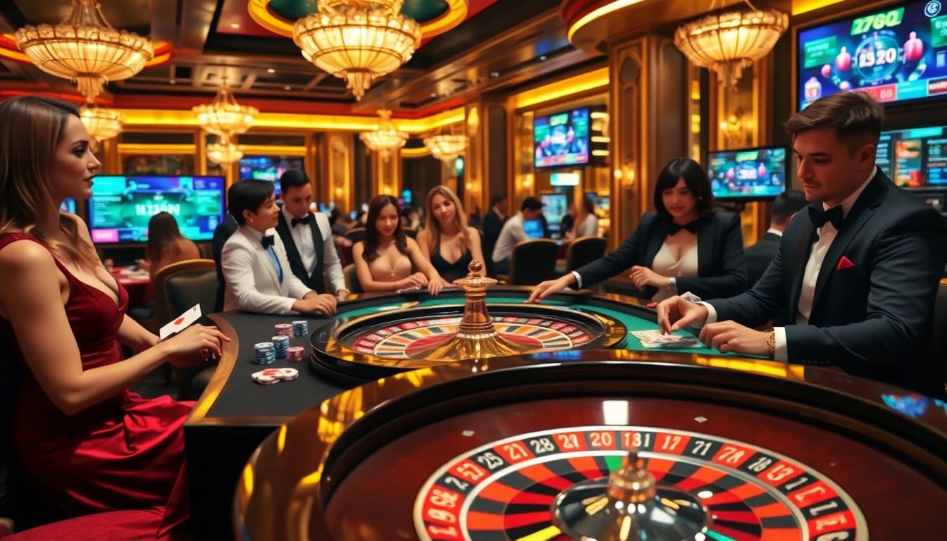 Join the excitement of ĐĂNG NHẬP HAYWIN as players enjoy a thrilling casino experience with roulette and cards.