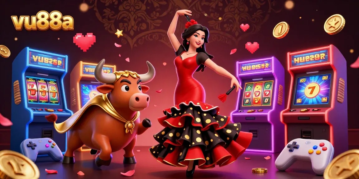 Engage with vu88a's vibrant online casino scene featuring stunning characters and dynamic game elements.