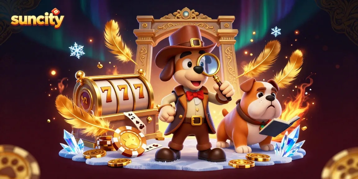 Join the thrilling adventures of Suncity as cartoon detective bloodhound uncovers poker treasure.