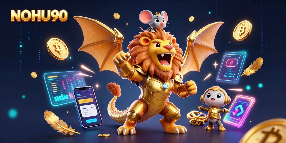 Engage in thrilling gaming at NOHU90 with a vibrant 3D chimera ready to win big!
