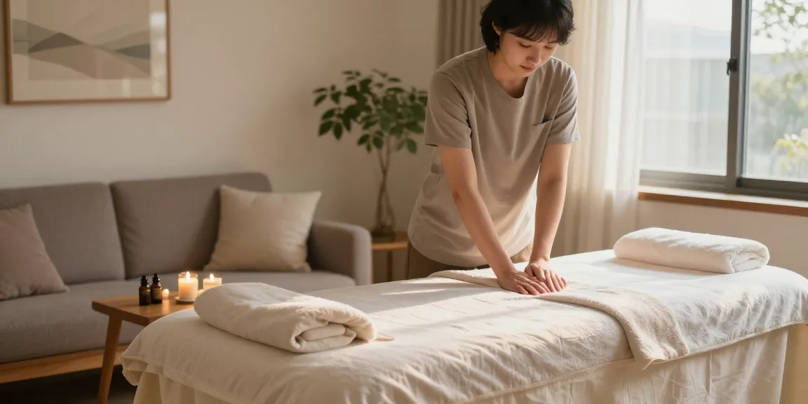 Experience tranquil 노원출장마사지 with a serene home spa setup and calming atmosphere.