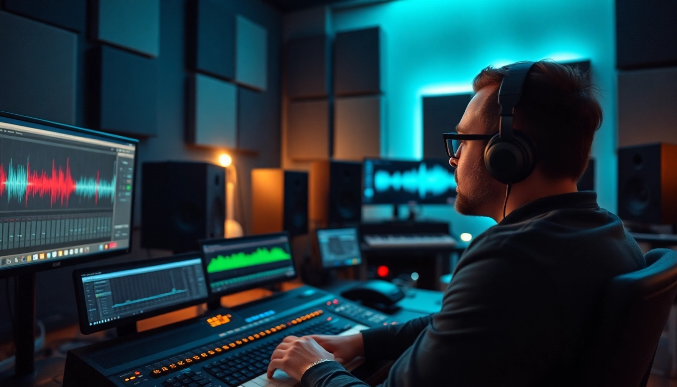 Enhance your sound with online mastering techniques in a professional studio setting.
