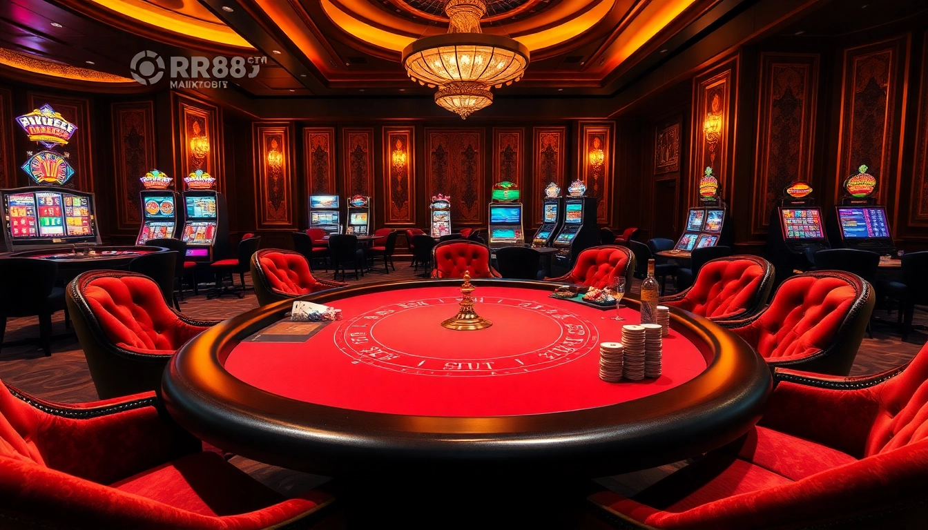 Experience the thrill of RR88 with vibrant casino tables and exciting games in play.
