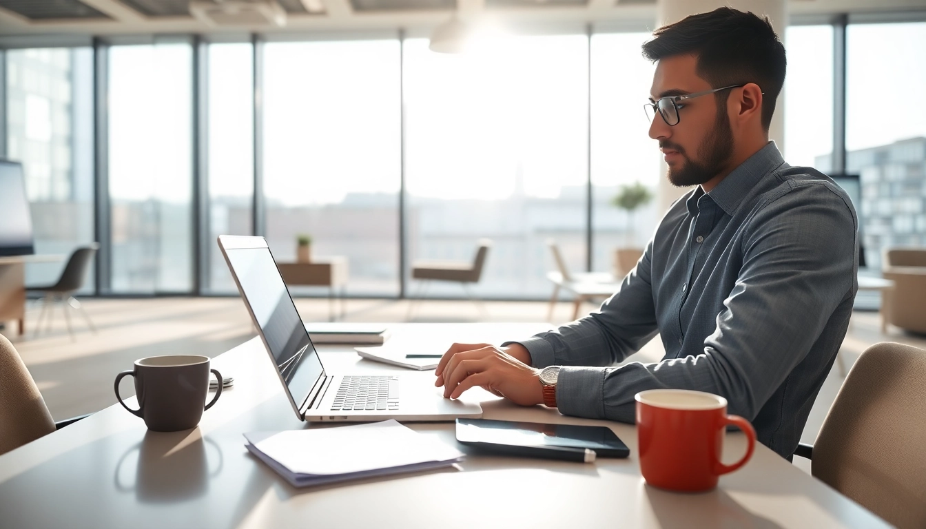 Streamlined process for applying to the uk eta online application featured in an office environment.