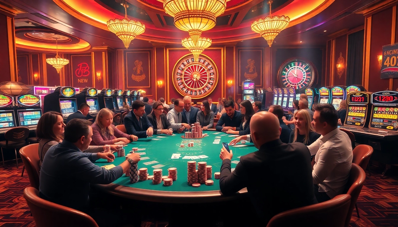 Exciting casino action with poker players at the table in a sophisticated environment showcasing https://k9k9.ru.com/