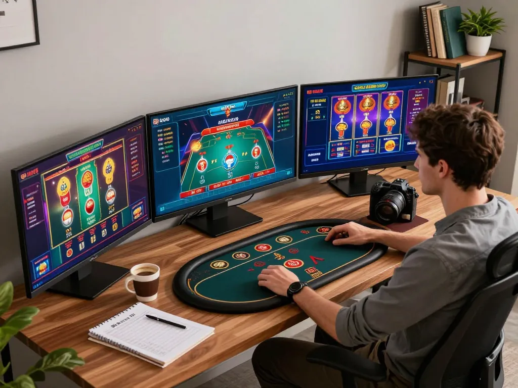 Engaging online casino experience with SC88 displayed on multiple screens, showcasing interactive gameplay.