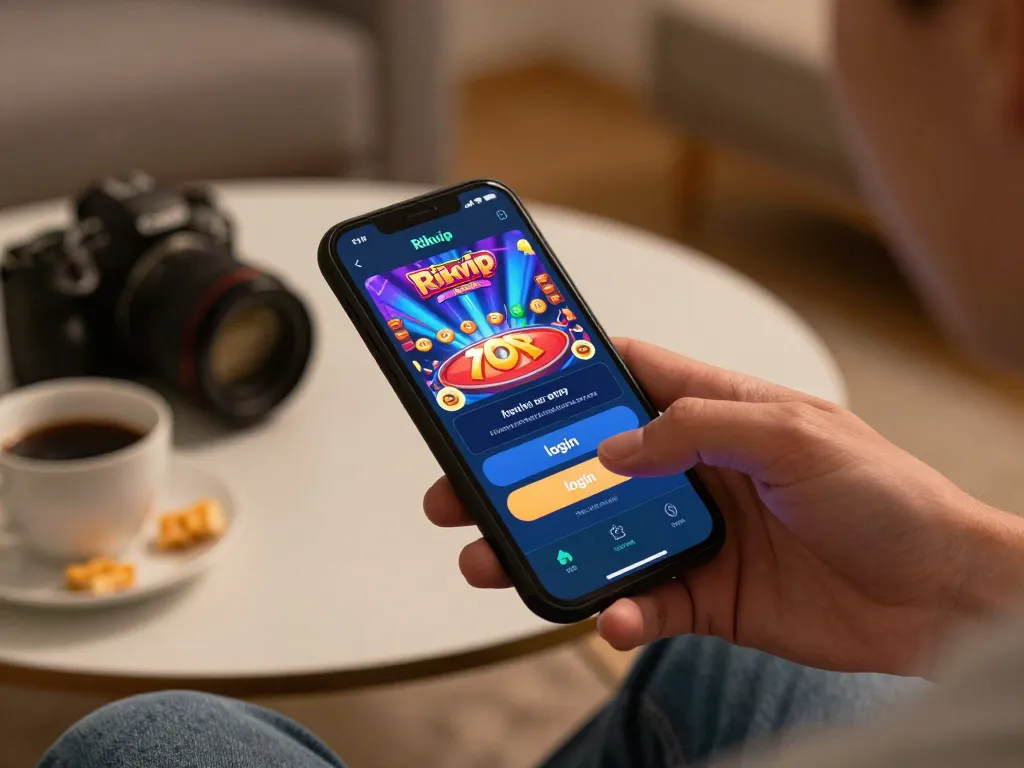Engaging with Rikvip đăng nhập on mobile app displaying exciting game options and login features