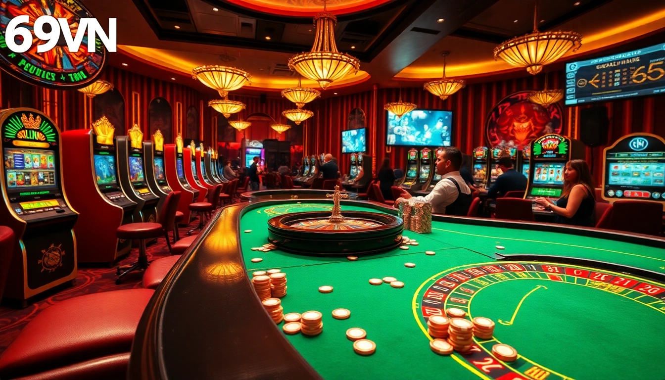 Exciting casino scene showcasing the vibrant gaming atmosphere of 69VN.