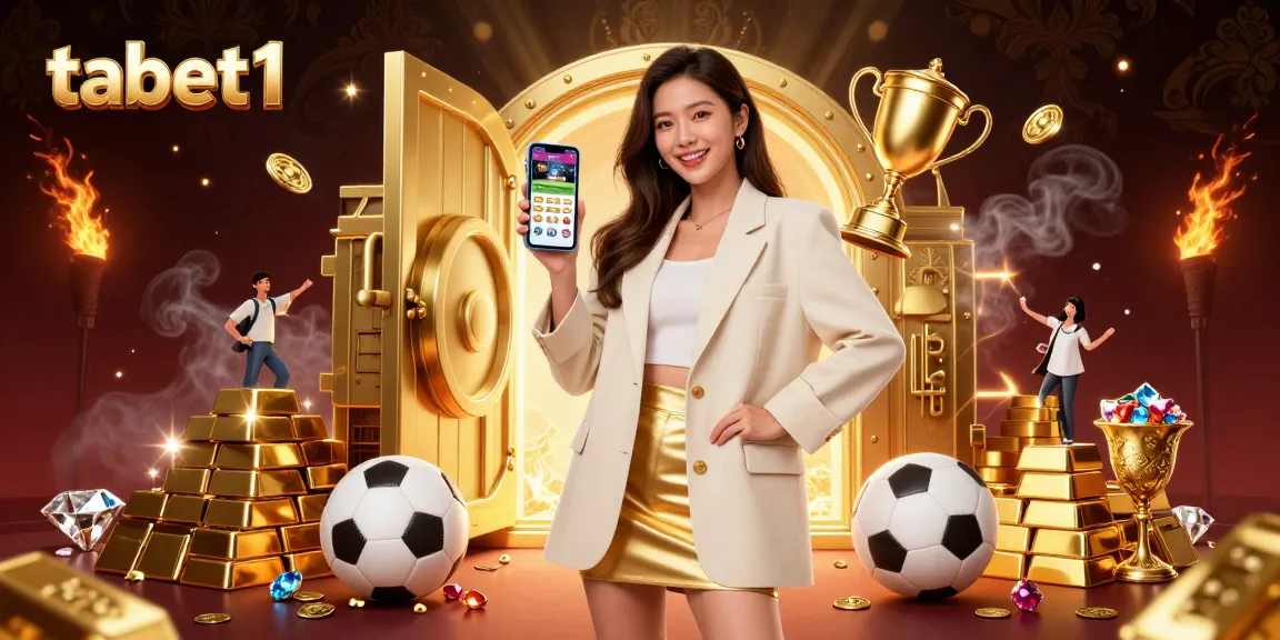 Engage with tabet1 betting apps illustrated with an Asian woman in a luxurious casino scene.