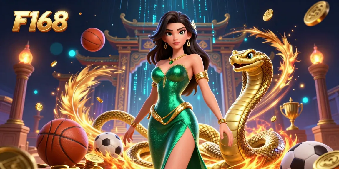 Engage in thrilling sports betting with F168, featuring a captivating scene packed with vibrant energy and mystical elements.