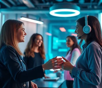 Engaging digital interaction with Crushon AI characters in a modern workspace.