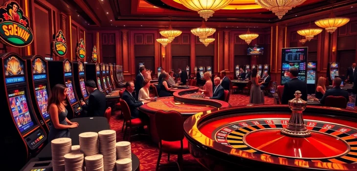 Experience the thrill of winning at https://32win.luxury/ with luxurious casino gaming tables and vibrant slot machines.