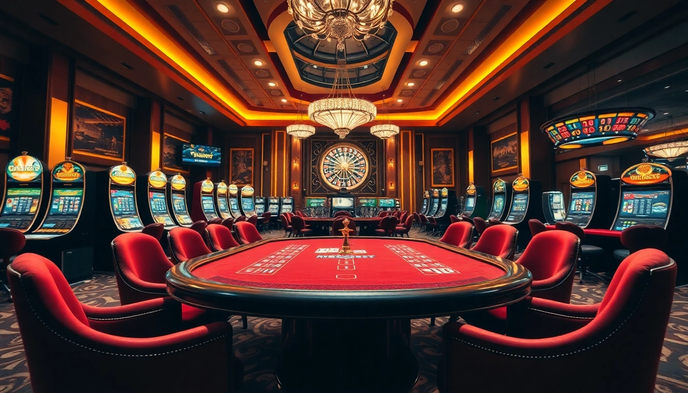 Engaging casino scene emphasizing ĐĂNG NHẬP VT88, featuring vibrant games and luxury.