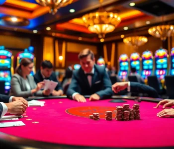 Engaged players winning at nk88 casino poker table with vibrant elements.