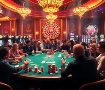 Exciting casino action with poker players at the table in a sophisticated environment showcasing https://k9k9.ru.com/