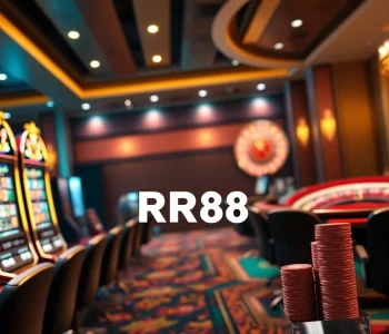 Engaging players at Trang Chủ RR88 with lively casino tables and vibrant slot machines.
