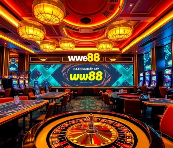 Login to ww88 with excitement at a vibrant online casino scene filled with games and betting excitement.
