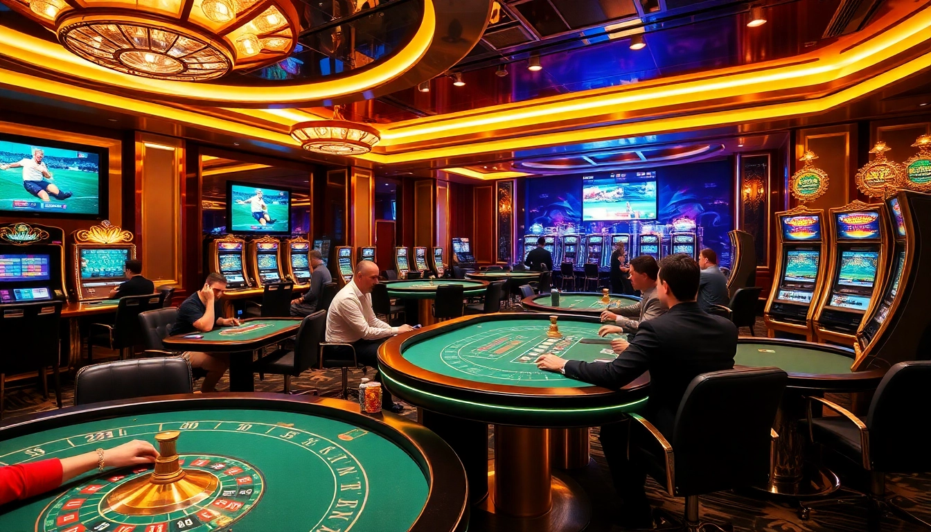 Players enjoying casino games like poker and roulette while watching Xoilac TV streaming live sports.