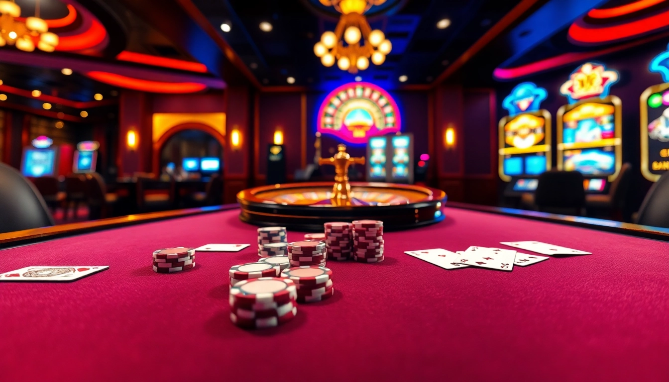 Experience the thrill of king79 in a luxury casino scene with vibrant games and excited players.