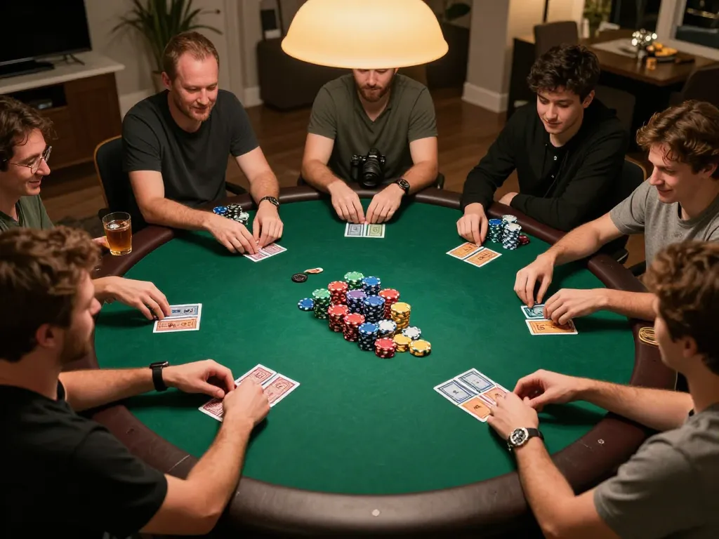 Players engage in a high-stakes MK8 poker game, showcasing strategic card play and camaraderie.