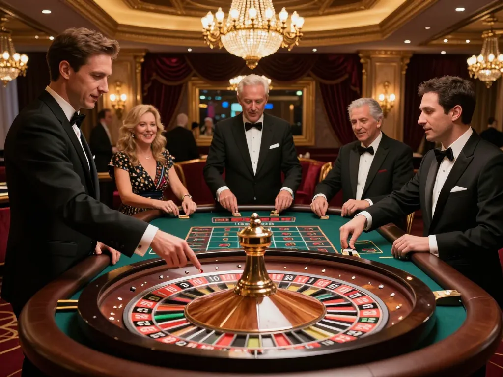 Các tín đồ LUCK8 đang thưởng thức một trò chơi roulette thú vị với các cược được đặt, minh họa cho cảm giác hồi hộp của trải nghiệm casino