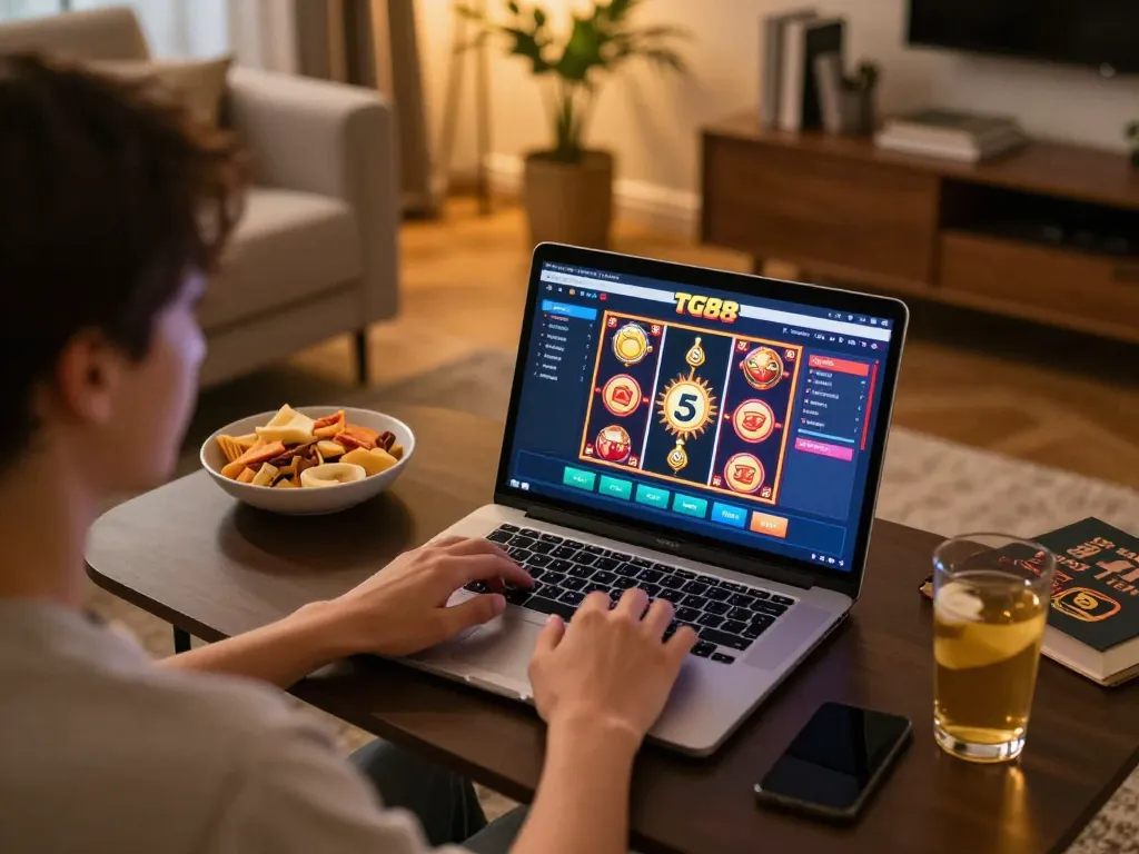 TG88 player engaging in online betting with an interactive casino interface.