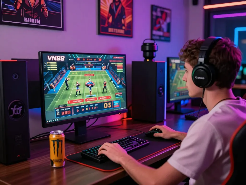 Exciting gaming experience on VN88 platform with user betting on sports and casino games.
