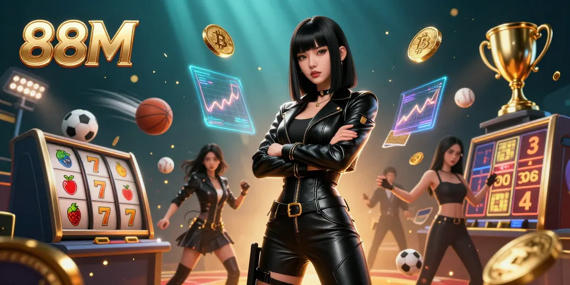 Engage with 88M's vibrant casino environment filled with thrilling slot machines and animated rewards.