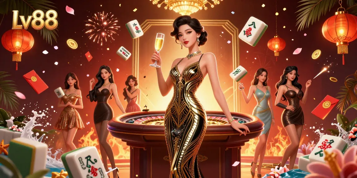 Experience the thrill of winning at Lv88 with a glamorous casino scene and gaming excitement.