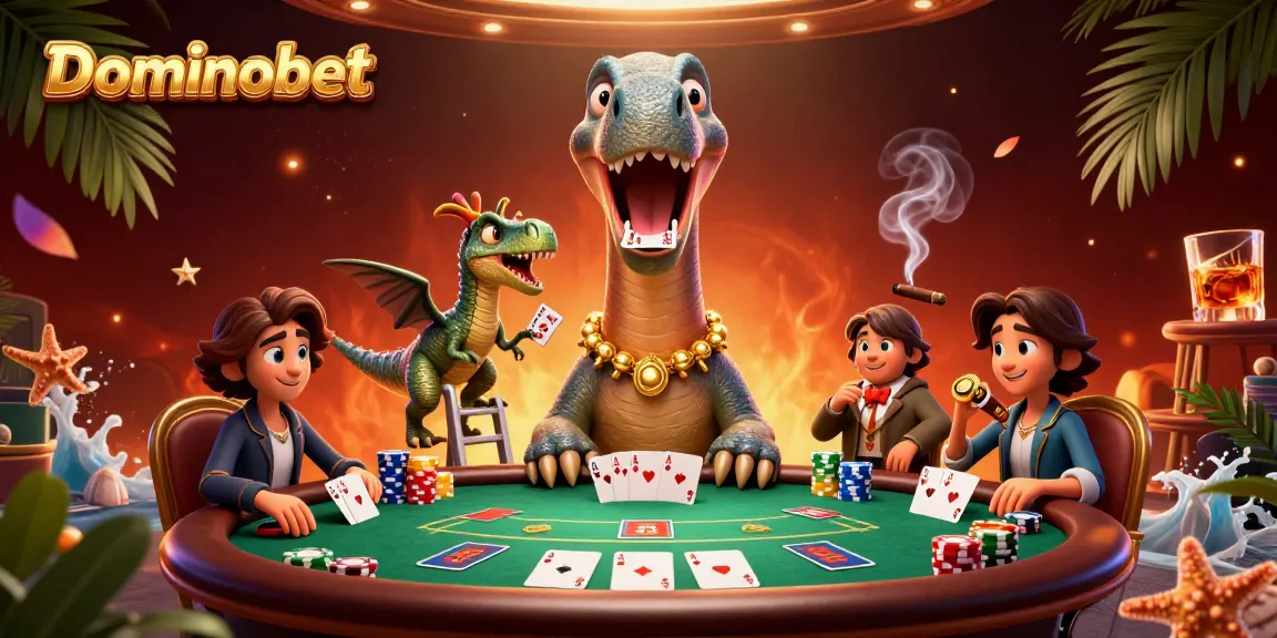 Play poker on Dominobet with an adventurous brontosaurus and clever raptor delivering cards