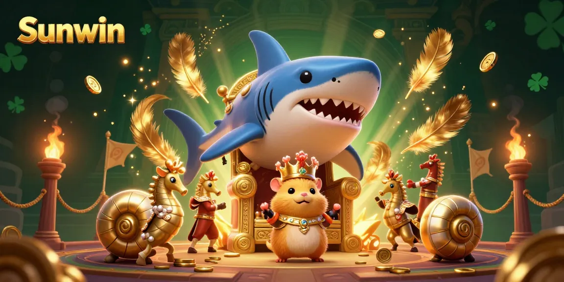 Sunwin players engage with thrilling gaming experiences in a vibrant casino setting featuring unique characters.