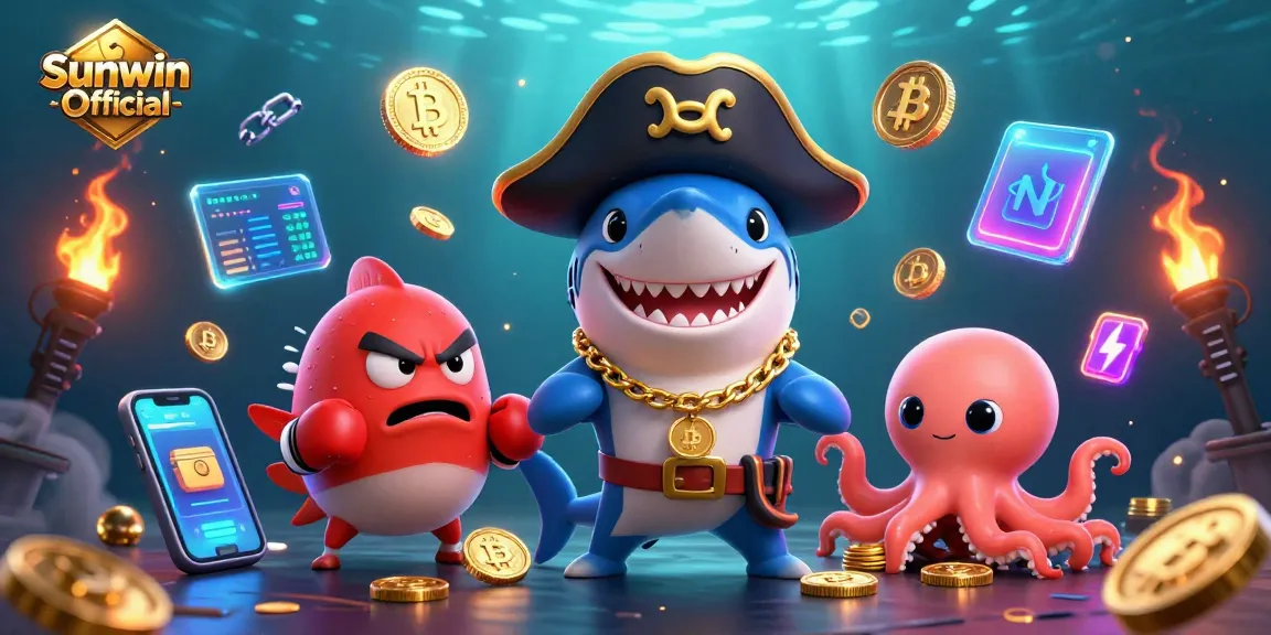 Engage with thrilling games at Sunwin Official, featuring vibrant characters and exciting crypto elements.