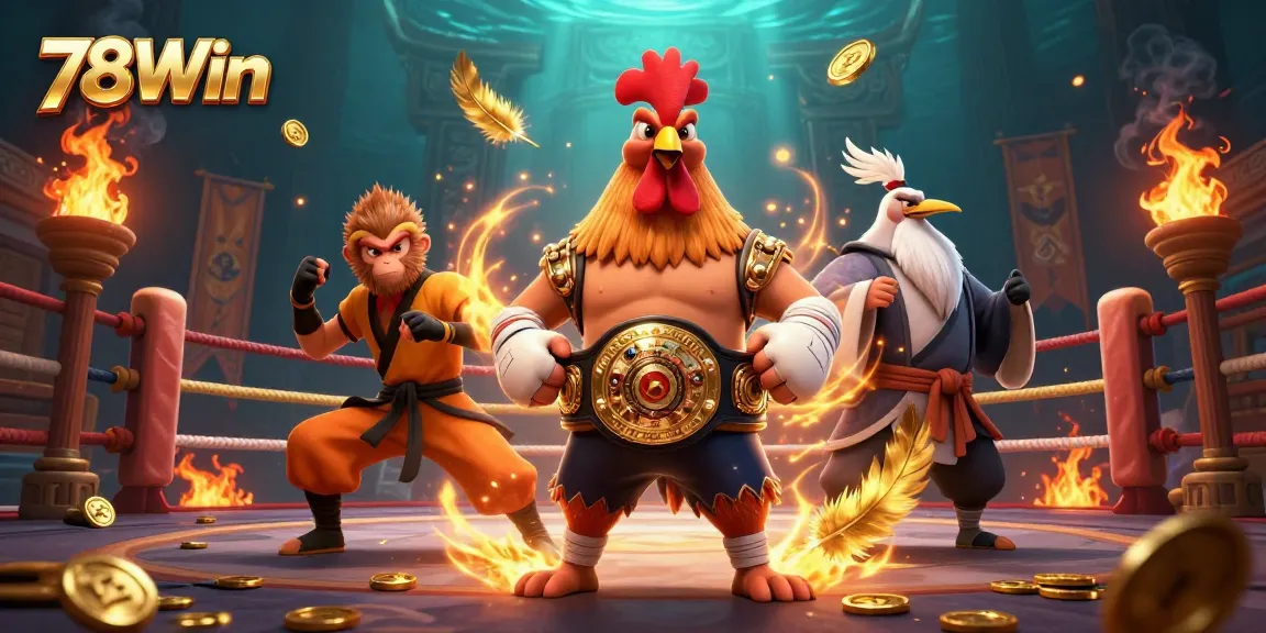 Experience the thrill of winning at 78Win with vibrant characters and casino elements in action.