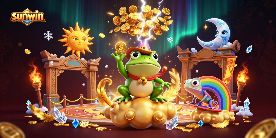 Experience the thrill of sunwin with vibrant casino characters and golden treasures in action.